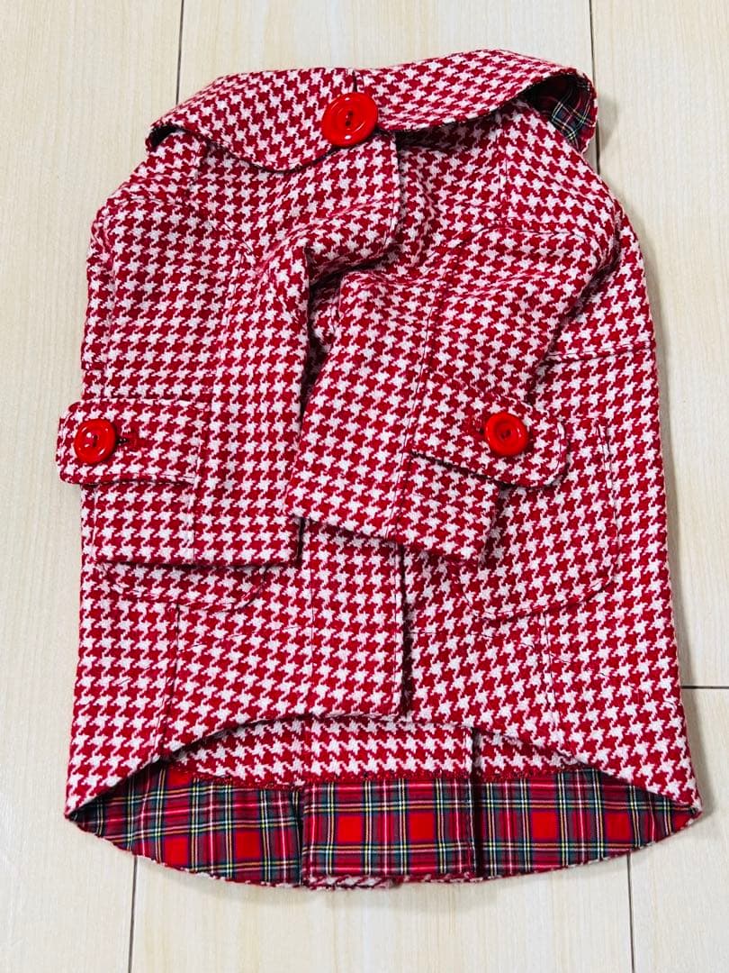 廃盤 アトリエgg 赤の千鳥格子MOM'S COAT