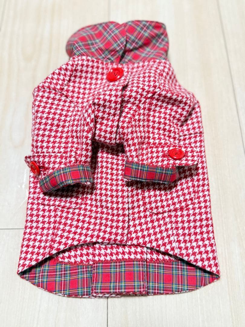 廃盤 アトリエgg 赤の千鳥格子MOM'S COAT