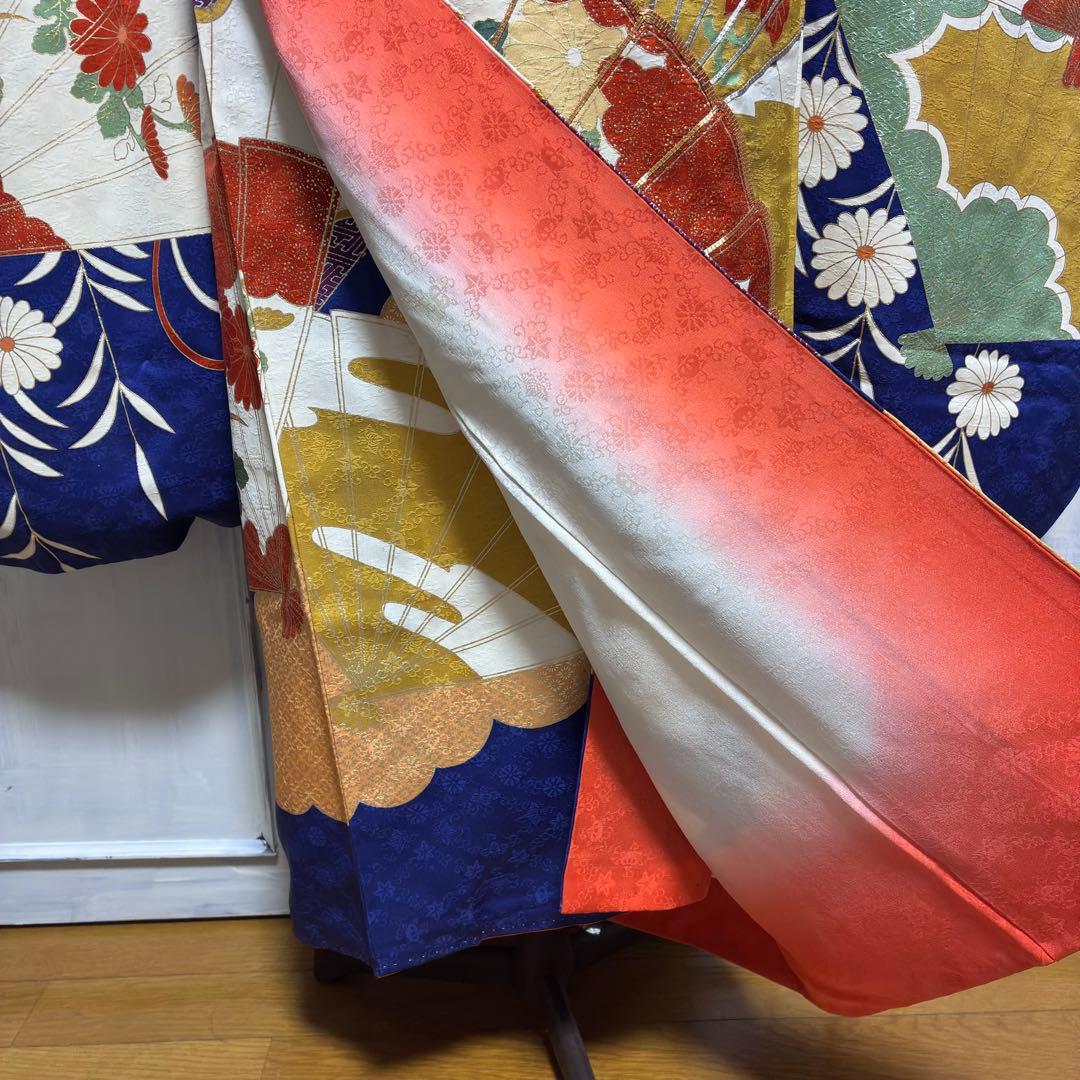 ＊きい様＊ 【振袖フルセット】アンティーク 扇花柄 金駒刺繍 7点セット