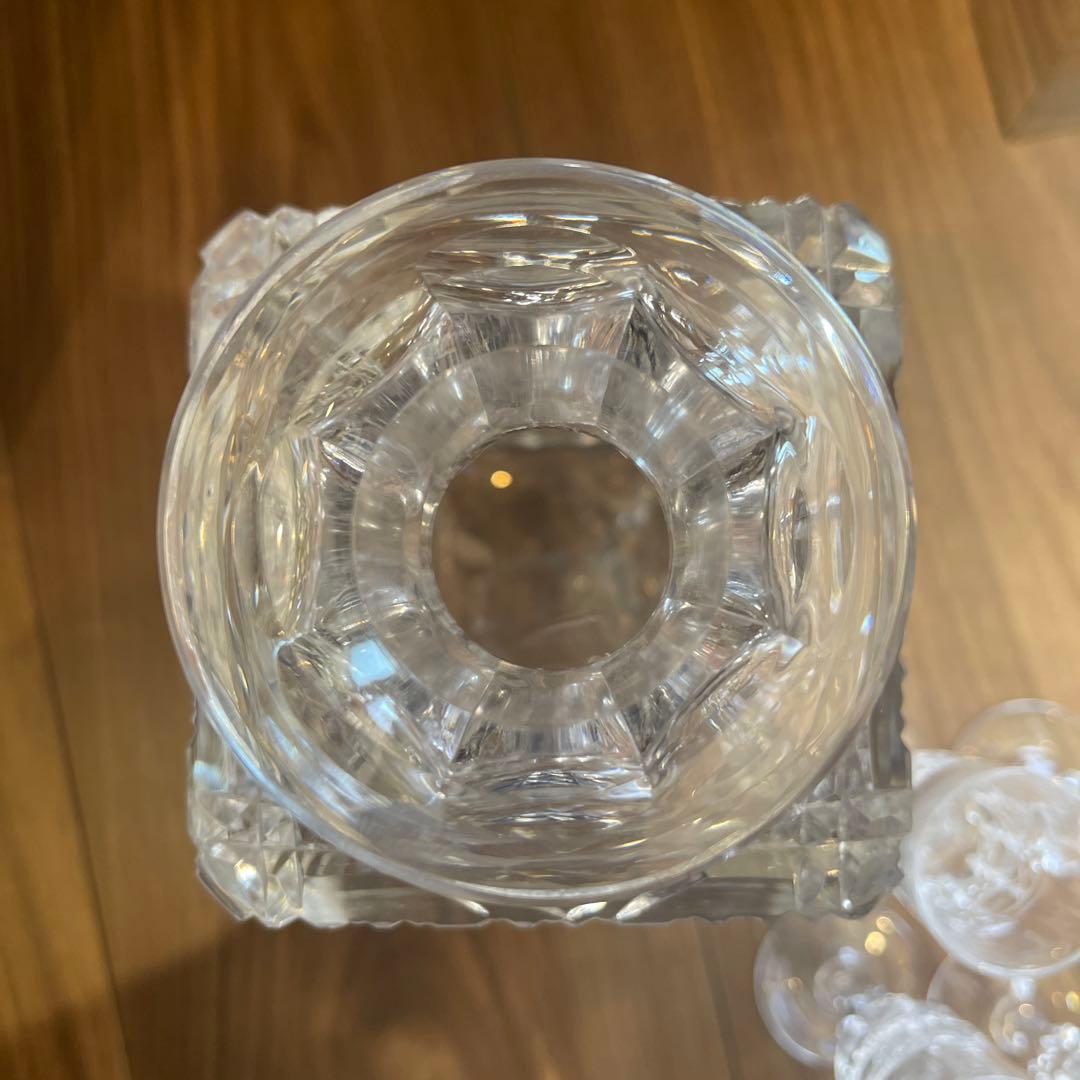 クリスタルガラス　アンティーク　デキャンタ　グラス5客セット