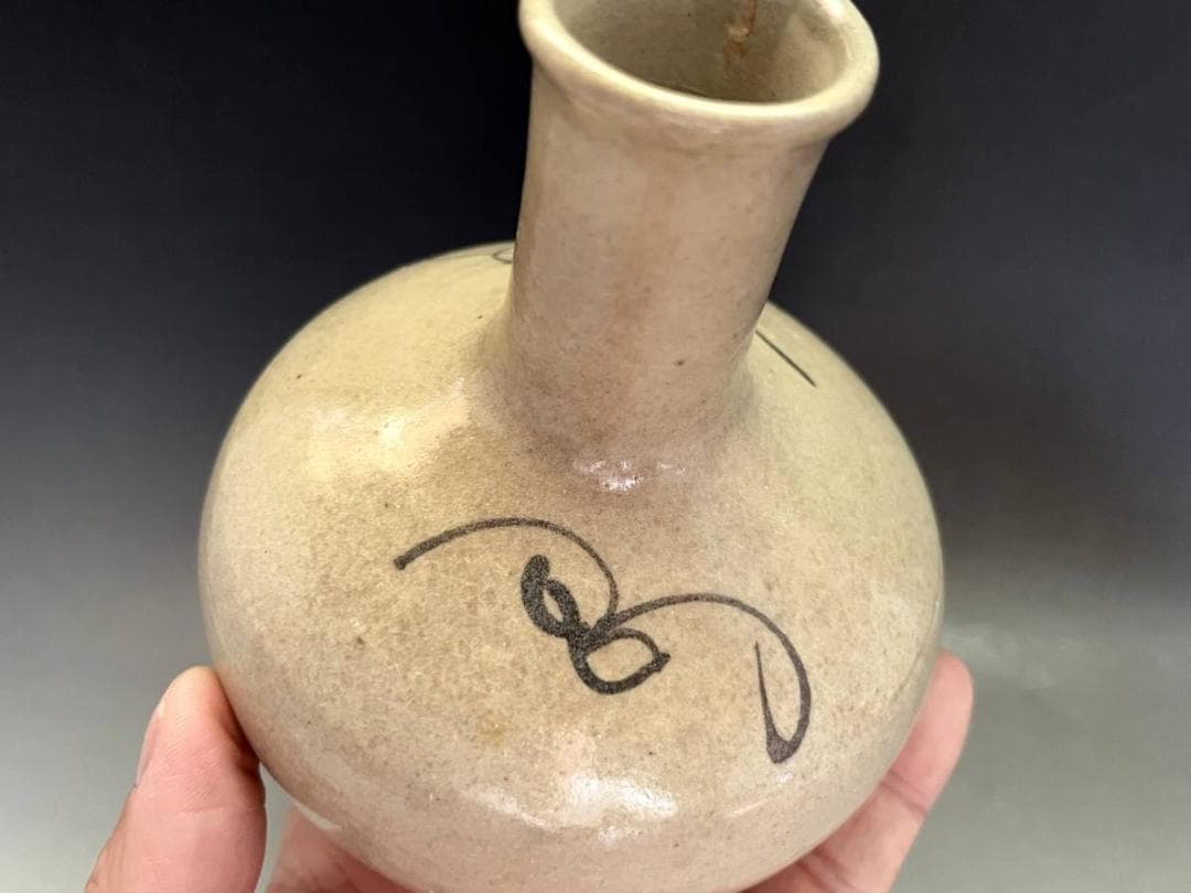 花瓶■古唐津（江戸期）古い花器 絵唐津 箱入り 古美術 時代物 骨董品■