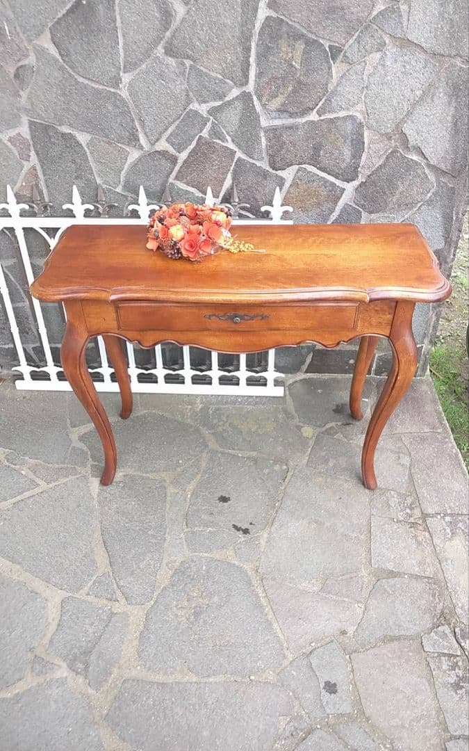 アンティーク木製テーブル 引き出し付き