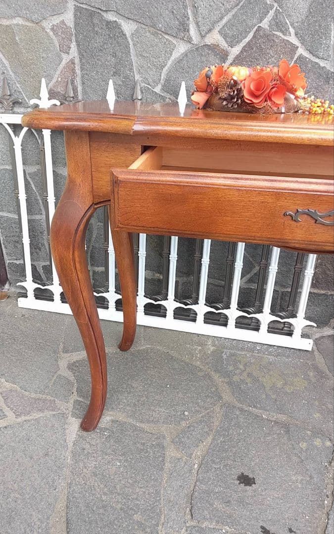 アンティーク木製テーブル 引き出し付き