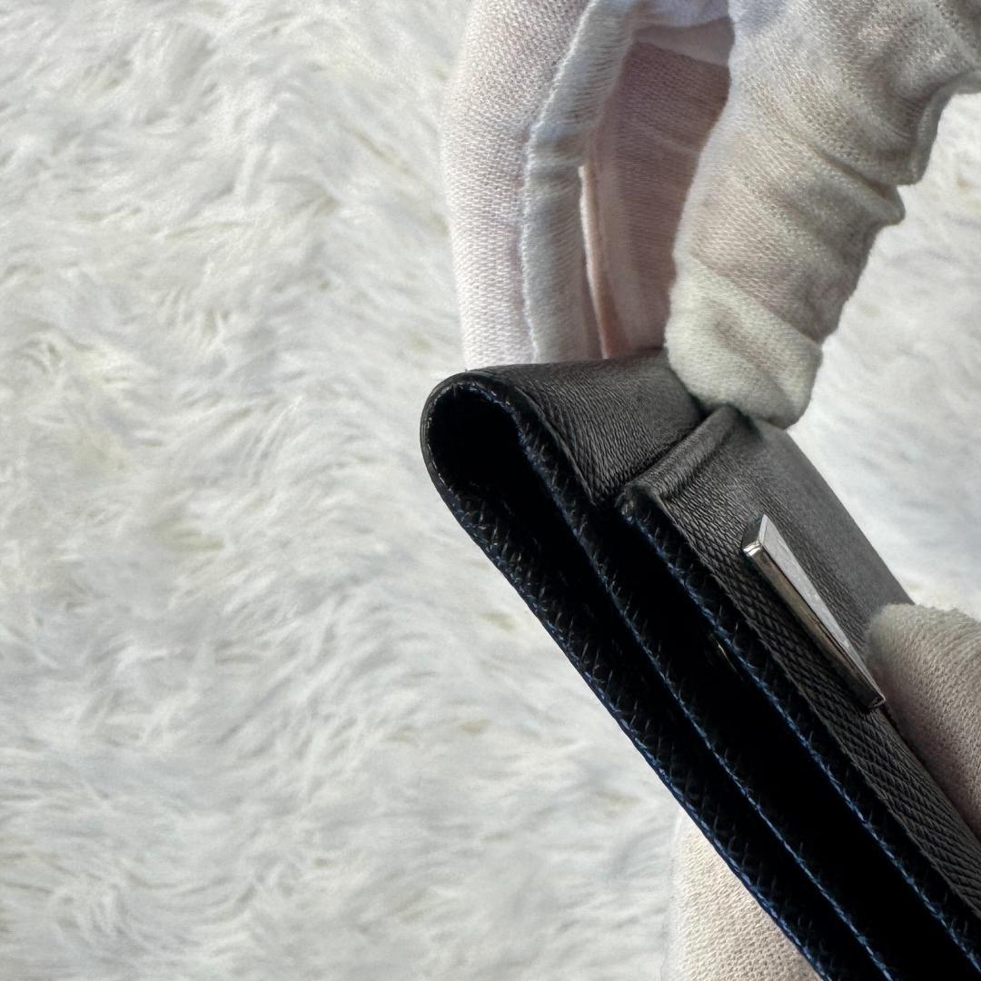 【美品】PRADA キーケース サフィアーノ レザー 黒 2PG222 プラダ