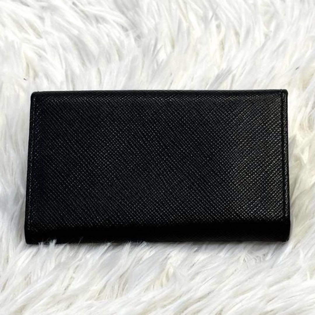 【美品】PRADA キーケース サフィアーノ レザー 黒 2PG222 プラダ