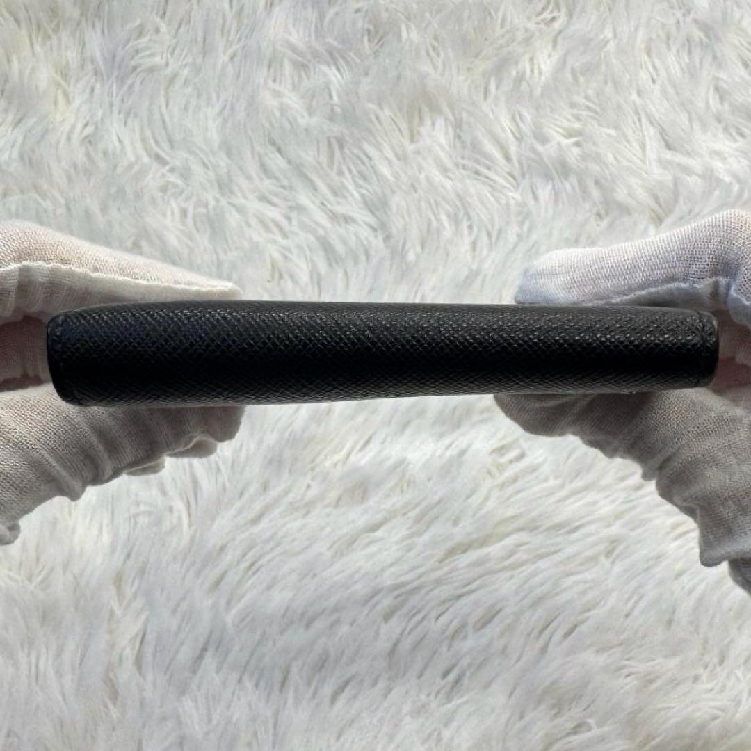 【美品】PRADA キーケース サフィアーノ レザー 黒 2PG222 プラダ