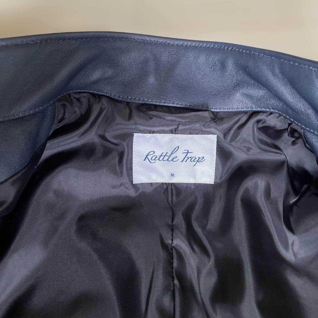 RATTLE TRAP ダークブルー レザー シングルライダースジャケット Ｍ