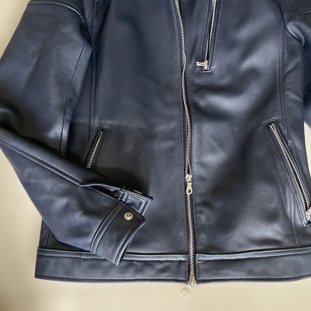 RATTLE TRAP ダークブルー レザー シングルライダースジャケット Ｍ