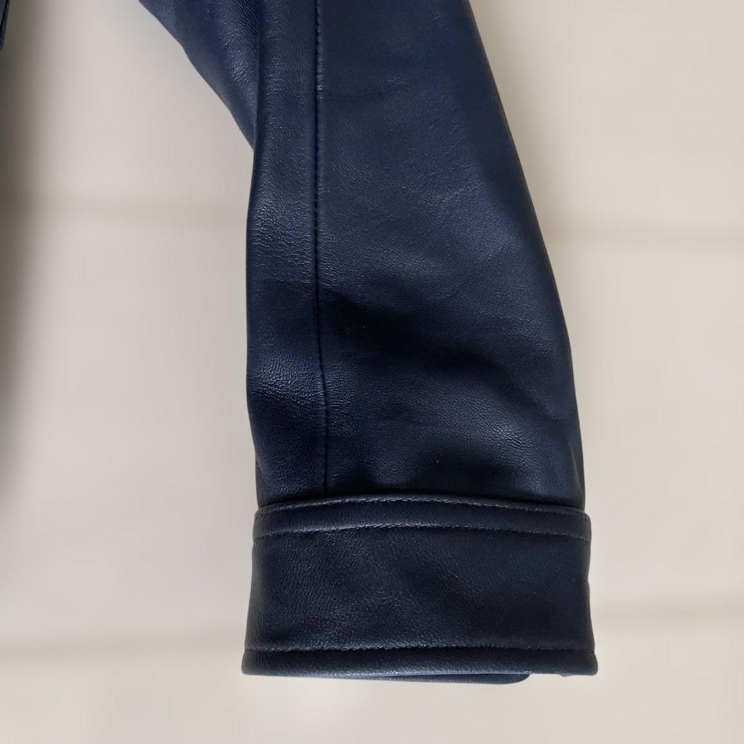 RATTLE TRAP ダークブルー レザー シングルライダースジャケット Ｍ