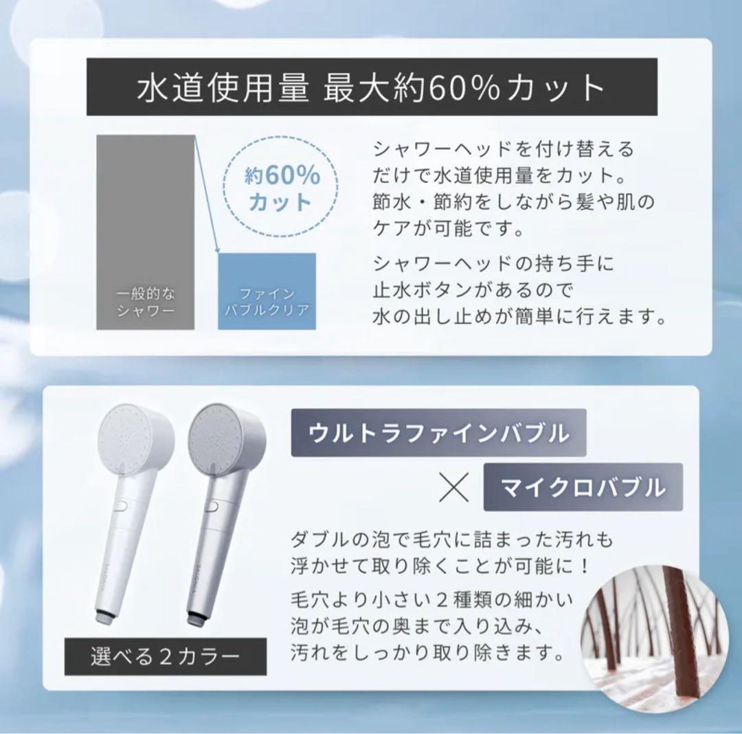 サロニアシャワーヘッドファインバブルクリアセット正規品カートリッジタブレット付