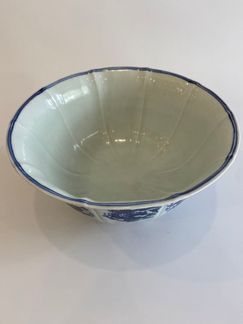 染付龍紋鉢　景徳鎮　馮伯祥作