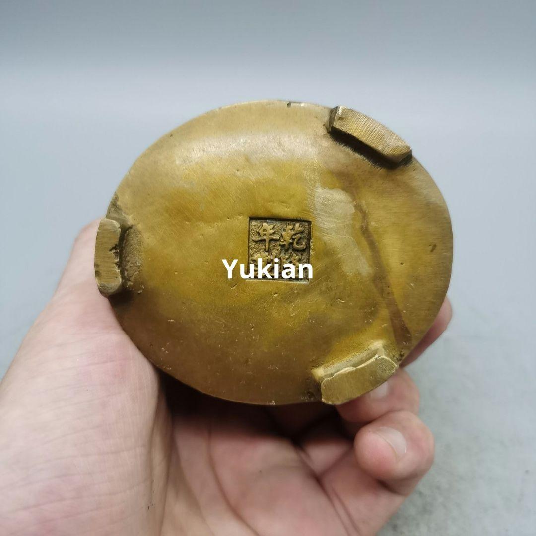 銅器 五牛筆筒 筆置 筆入 書道具 文房具 装飾品 工芸品 美術品