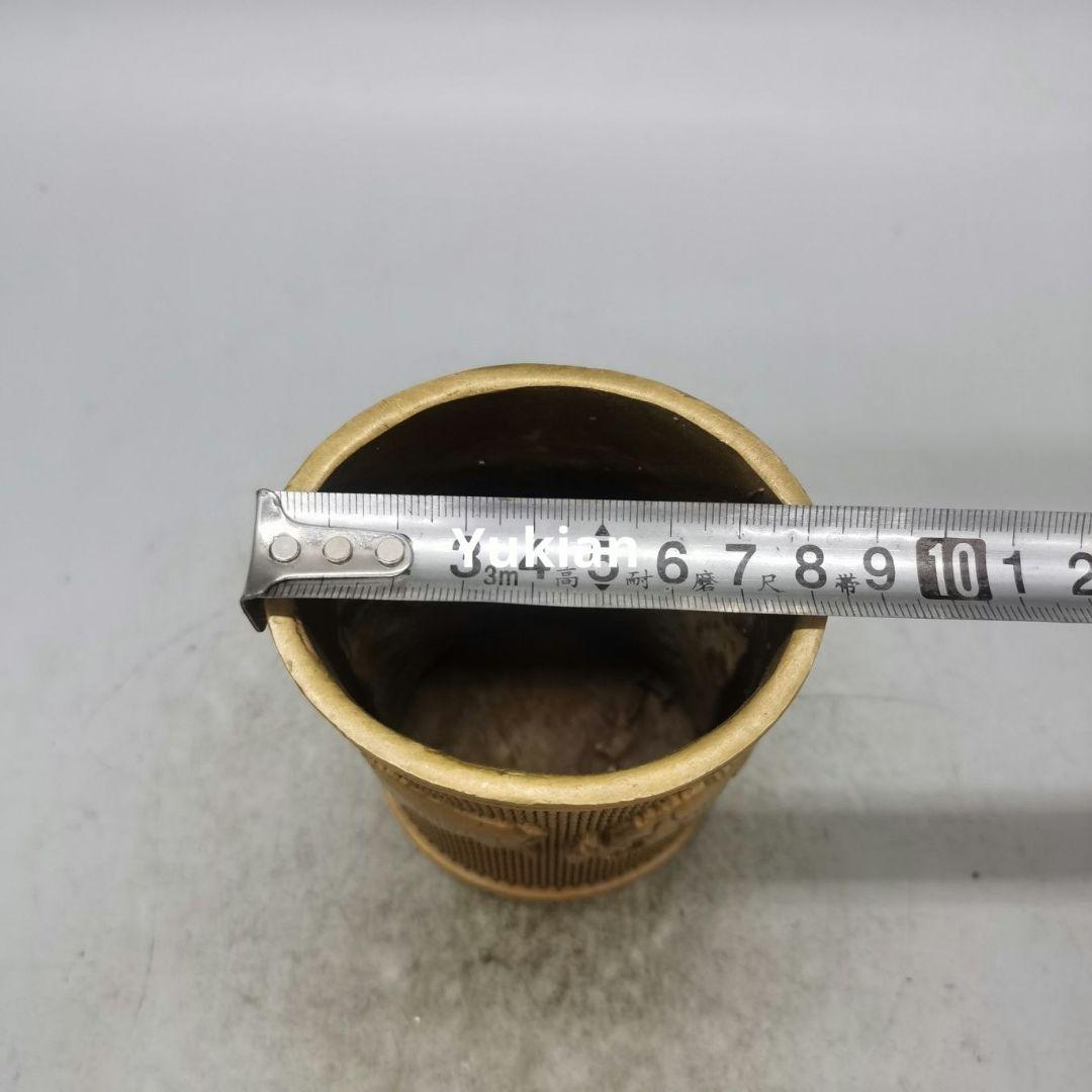 銅器 五牛筆筒 筆置 筆入 書道具 文房具 装飾品 工芸品 美術品