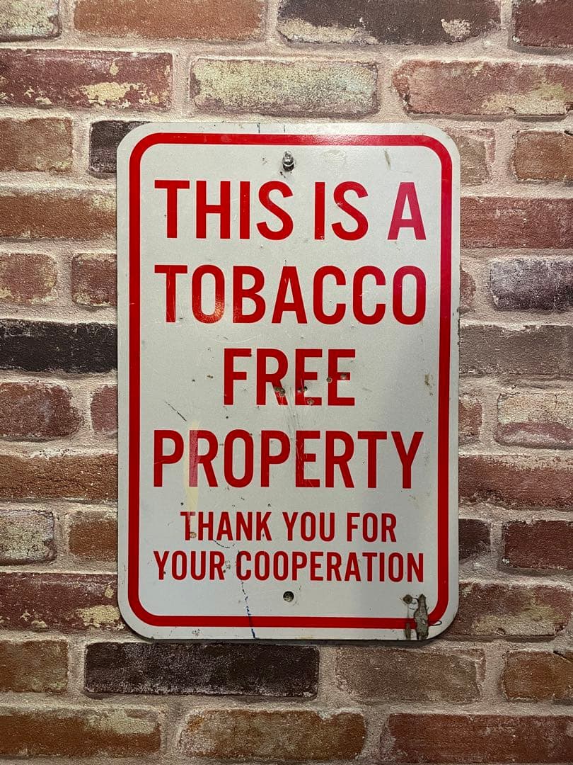 【ヴィンテージ看板】禁煙サイン TOBACCO FREE｜アメリカン雑貨