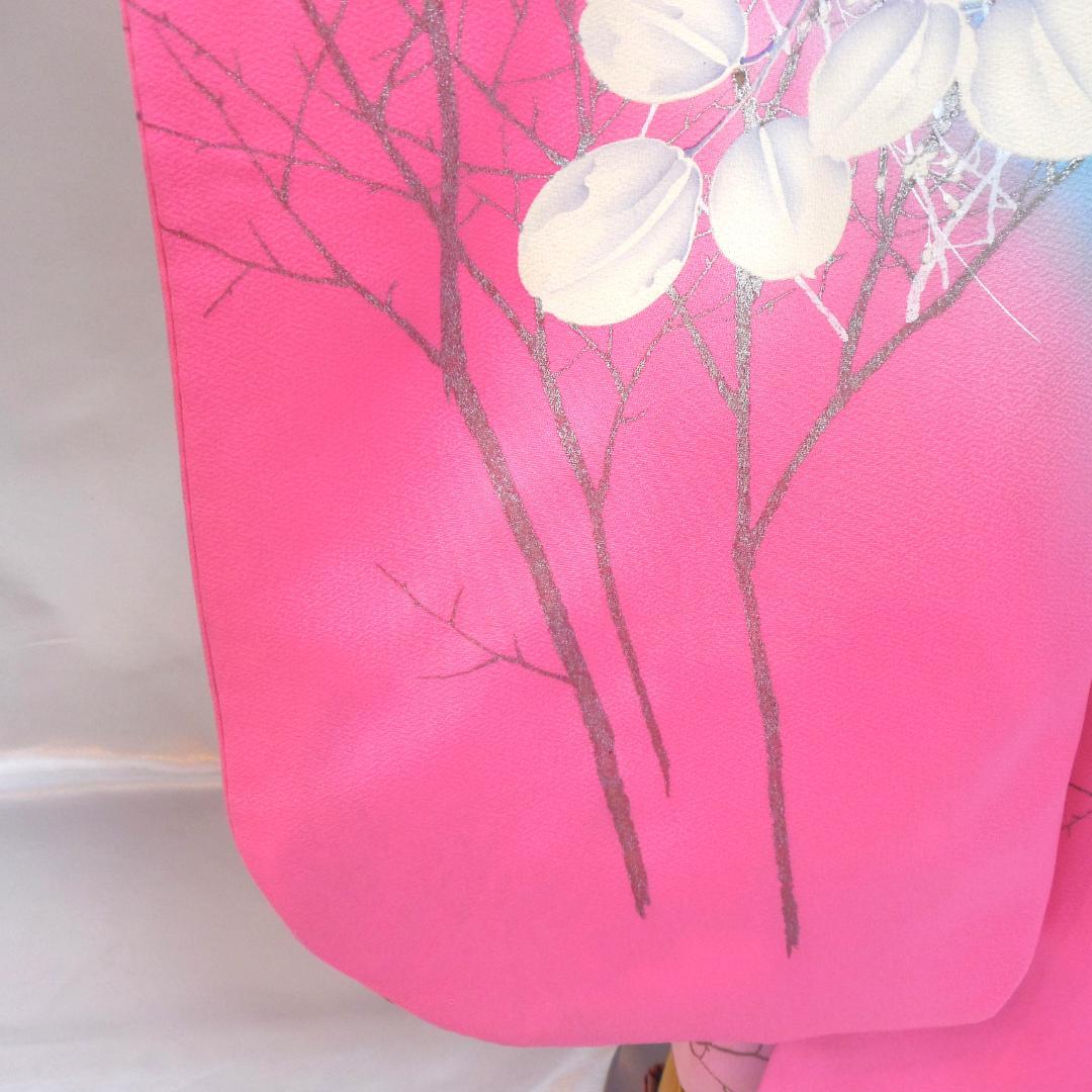 訳あり特価★美品　振袖フルセット　正絹　成人式　振袖　Mサイズ　ピンク　花柄