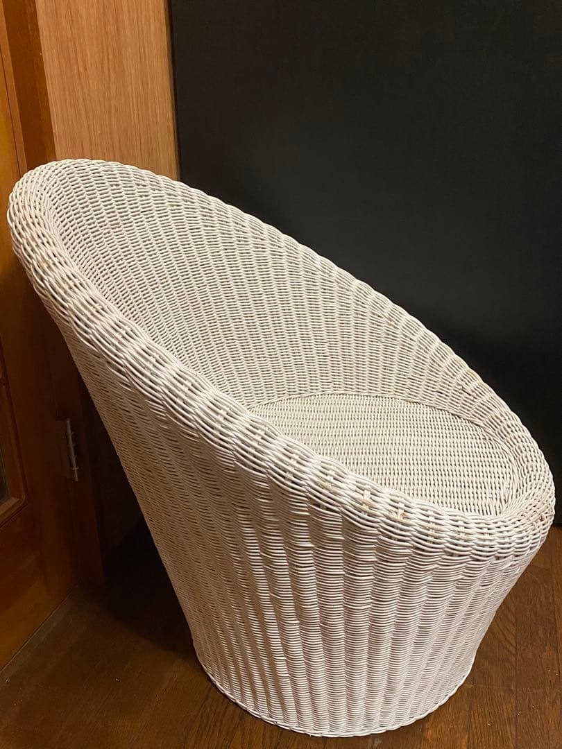 希少♦️高級 エッグチェア♦️ホワイトラタン♦️フレンチ シャビー♦️2脚セット 送料込