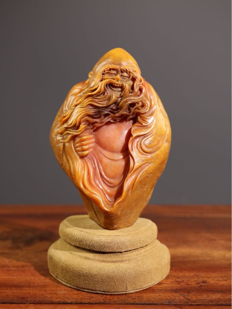 旧家蔵出　古美術　達磨大師　細工彫刻　寿山石 時代物　アンティーク　骨董品