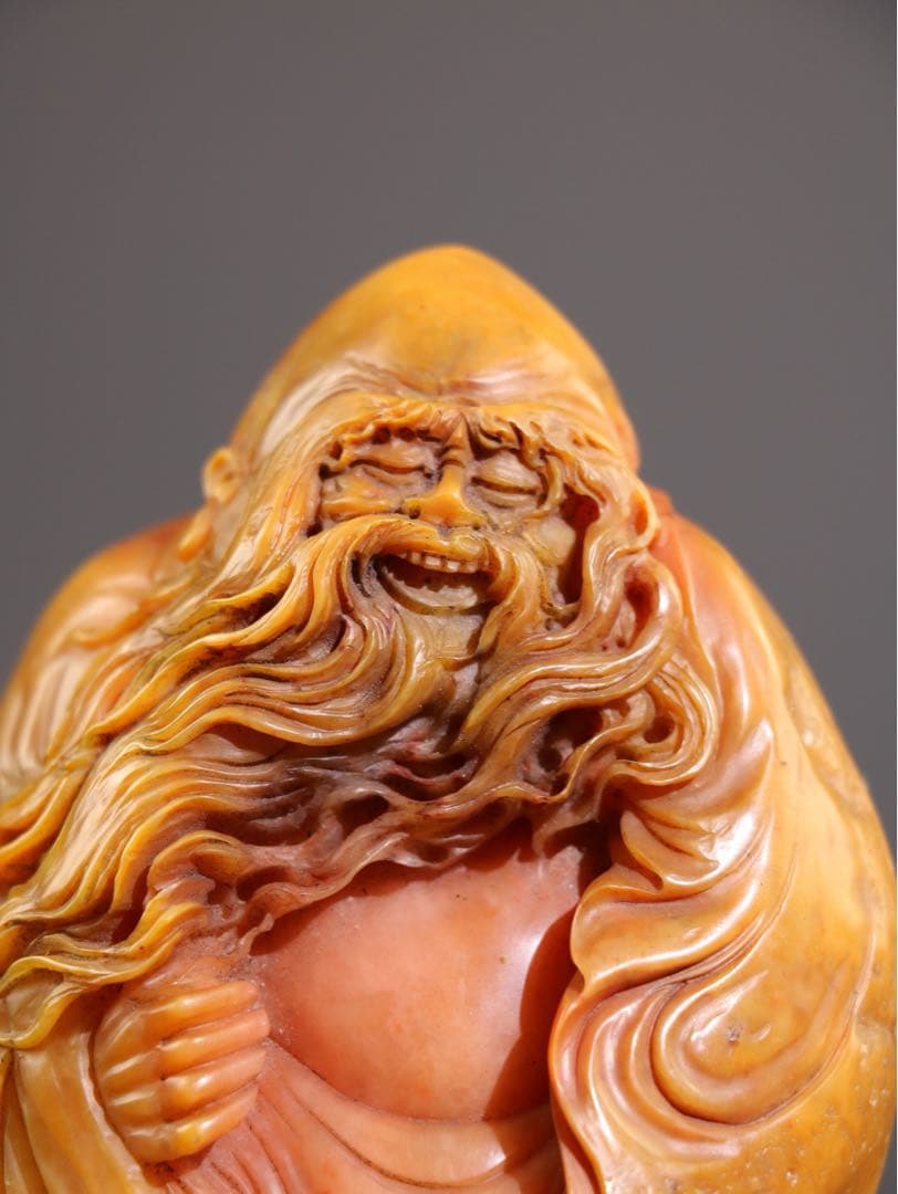 旧家蔵出　古美術　達磨大師　細工彫刻　寿山石 時代物　アンティーク　骨董品