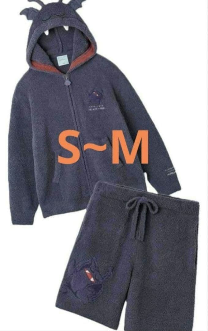 ジェラピケ　ドラクエ　パウダードラキーパーカ&ハーフパンツセット S〜M