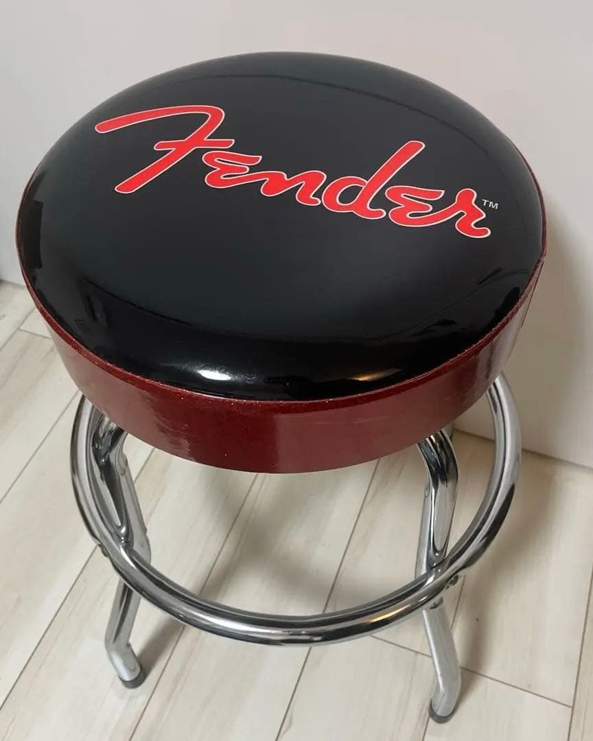 りんご　Fender スツール 黒/赤
