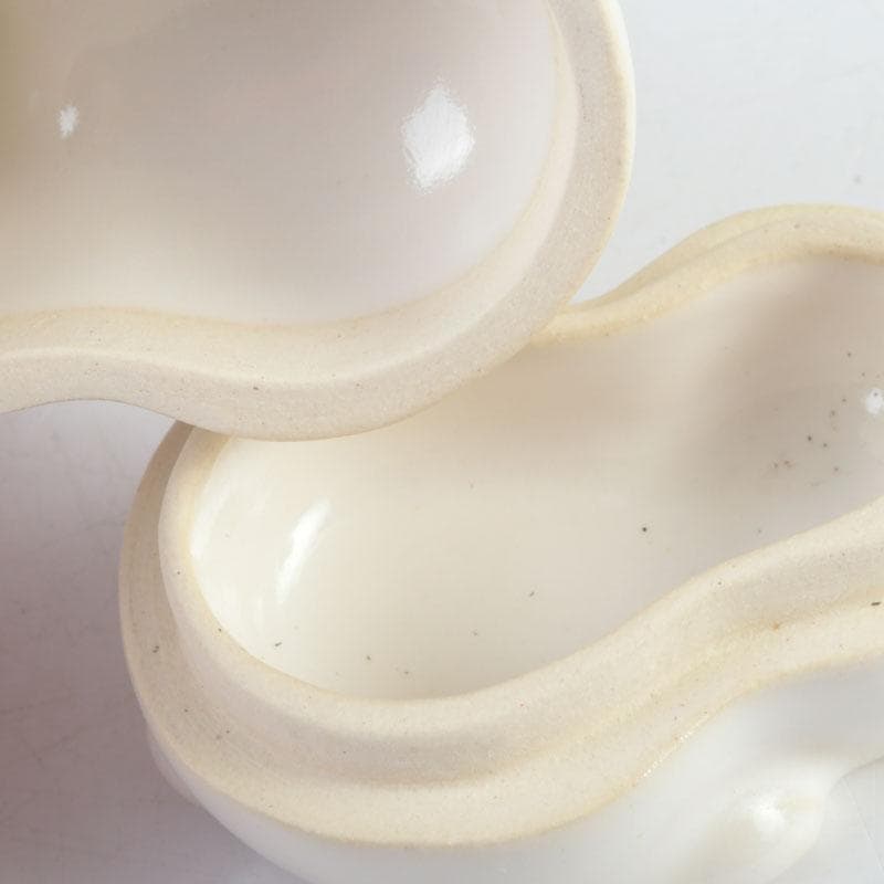 茶道具　紀州焼　葵窯　兎　卯　香合　共布共箱　V　9323