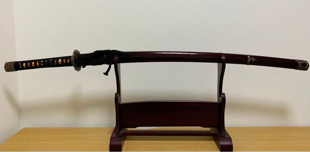 【模造刀】日本刀 打刀 加州藤原清光 朱呂鞘拵 樋入刀身