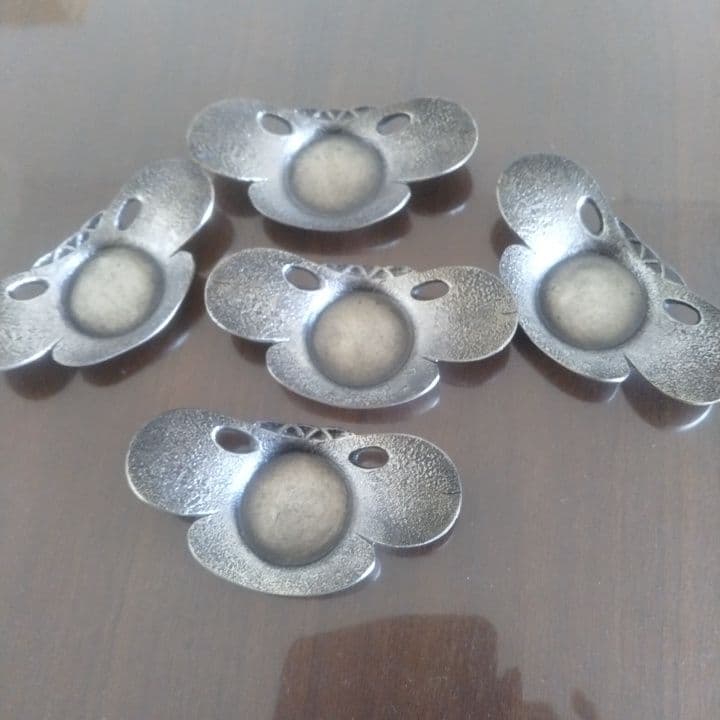 茶道具 煎茶 茶托 (桐箱付き)五枚 純銅