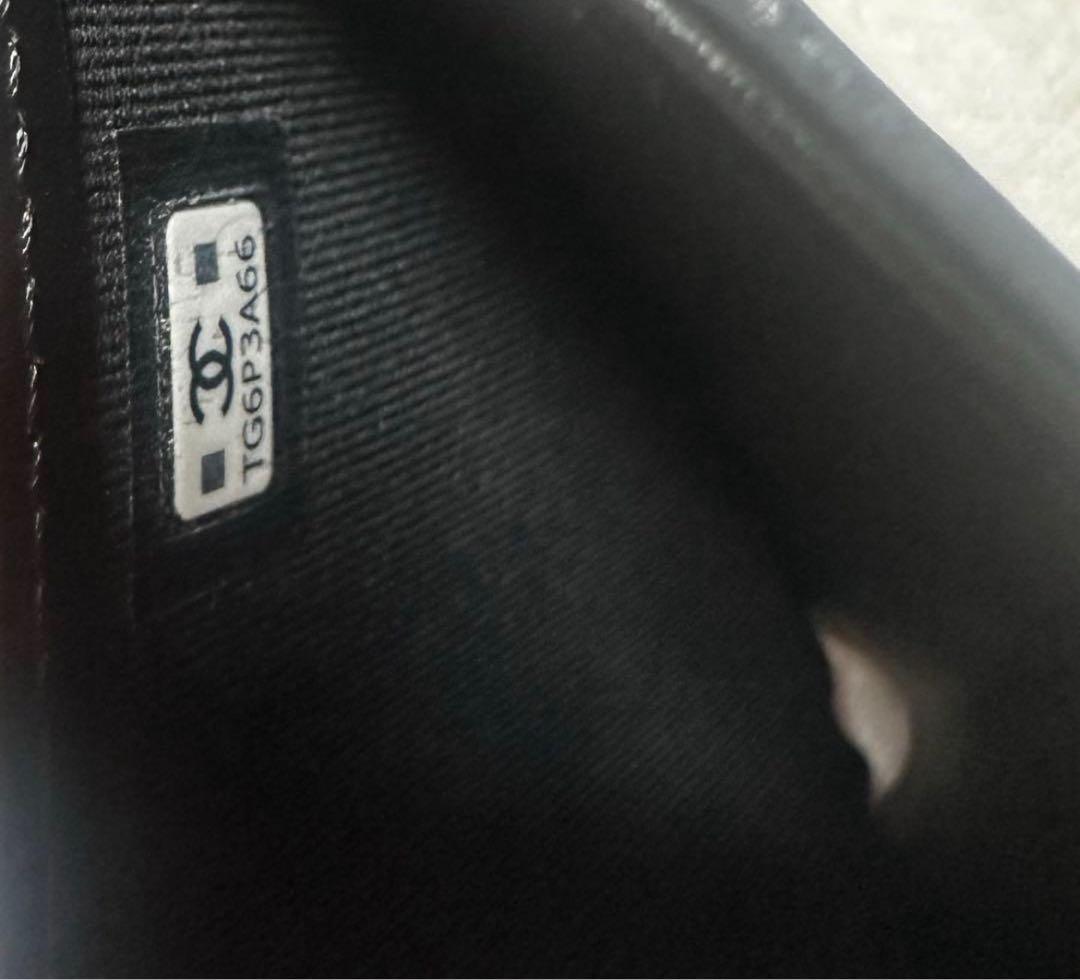 美品　CHANEL ボーイシャネル 三つ折り財布 キャビアスキン