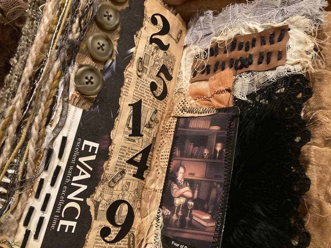 男前ジャンクジャーナル　雑記帳　数字　革タグ　ペイント　アンティーク