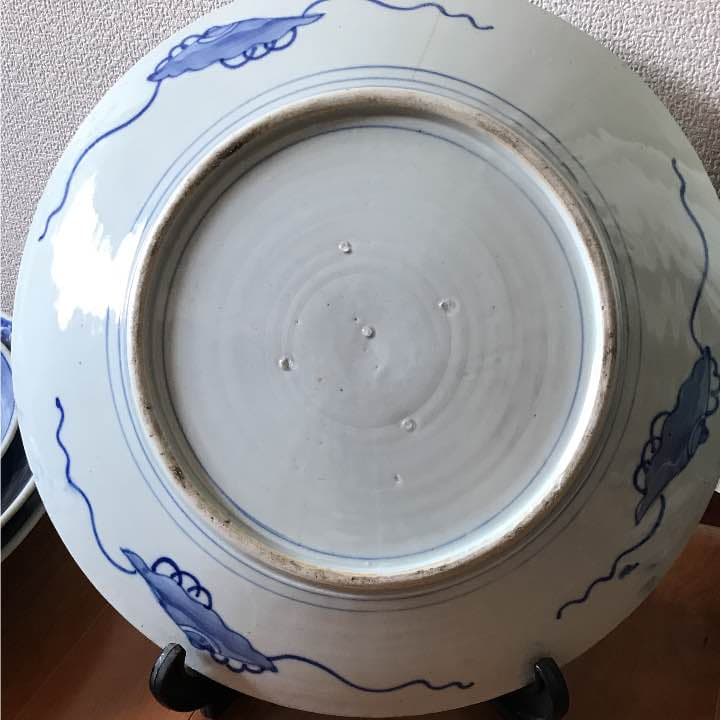 骨董品 染付 鳳凰 大皿 古伊万里