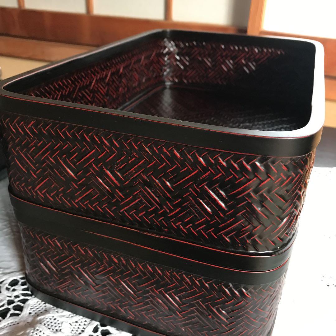 藍胎漆器　二重文箱