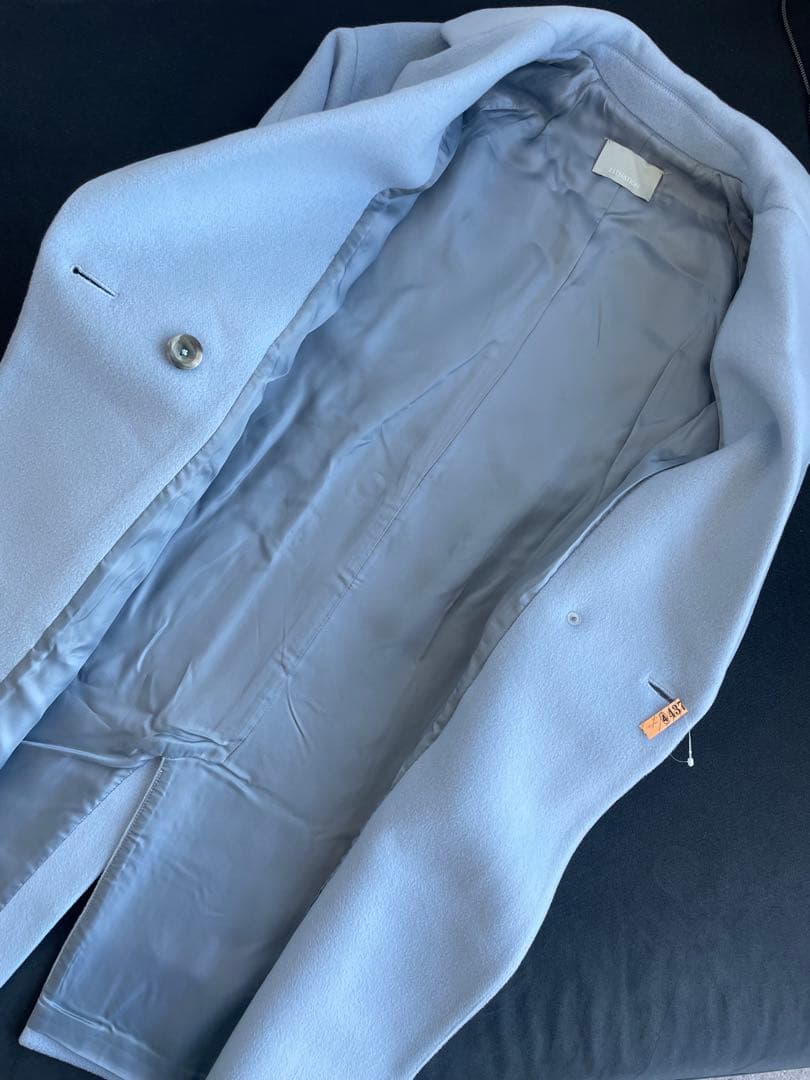 VERY掲載品✨定価7万 ESTNATION アイスブルー チェスターコート
