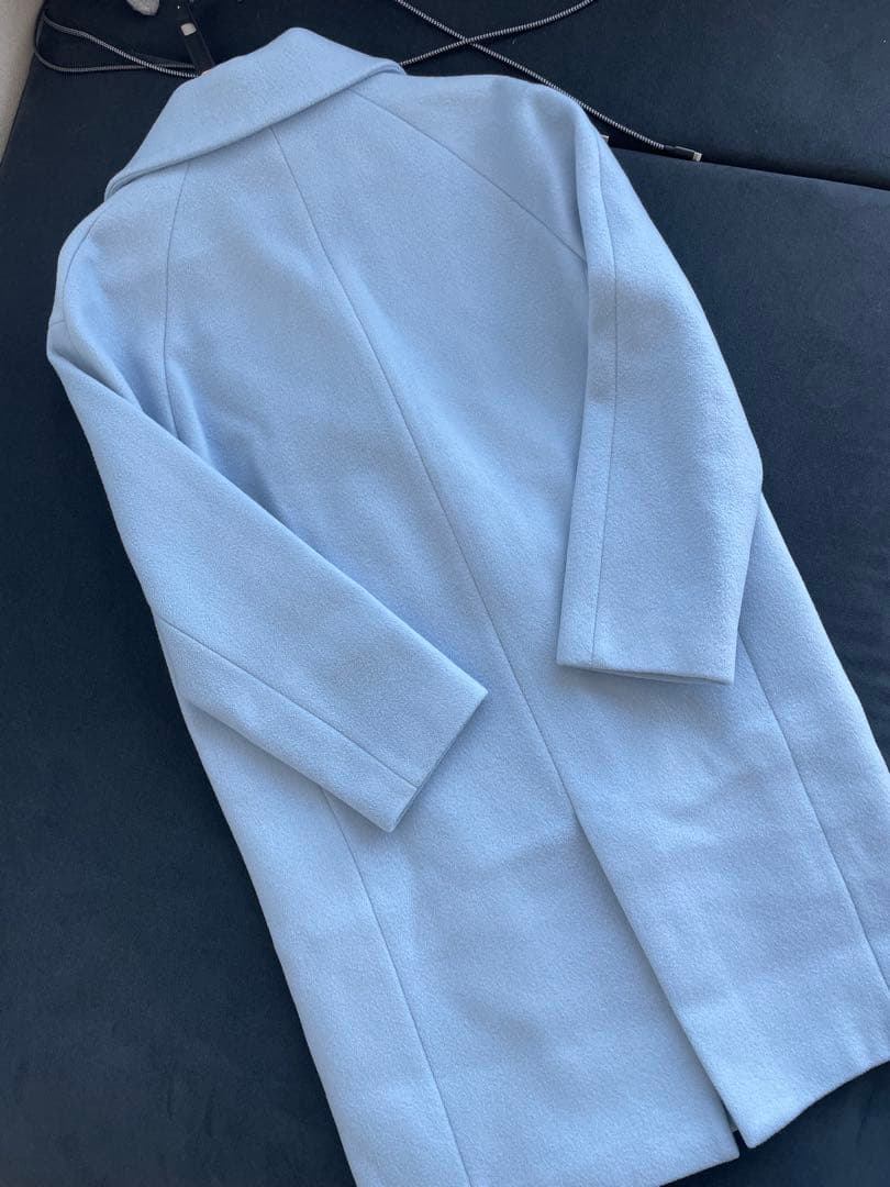 VERY掲載品✨定価7万 ESTNATION アイスブルー チェスターコート