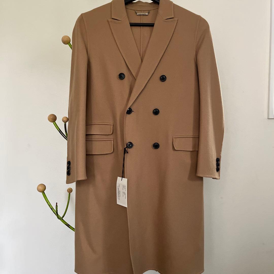 試着のみタグ付き　ビューティフルピープル　ベージュ ダブルブレスト ロングコート