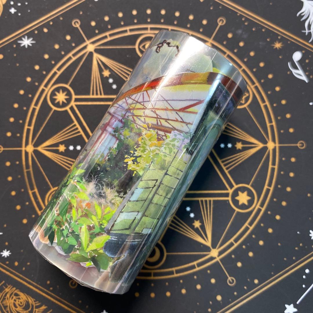 【9077】海外　マスキングテープ　5m巻　PETガラス屋根　アーチ窓　植物