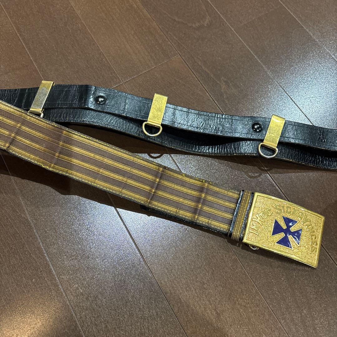 ビンテージ　フリーメイソン　聖十字騎士団　ソードチェーンベルト