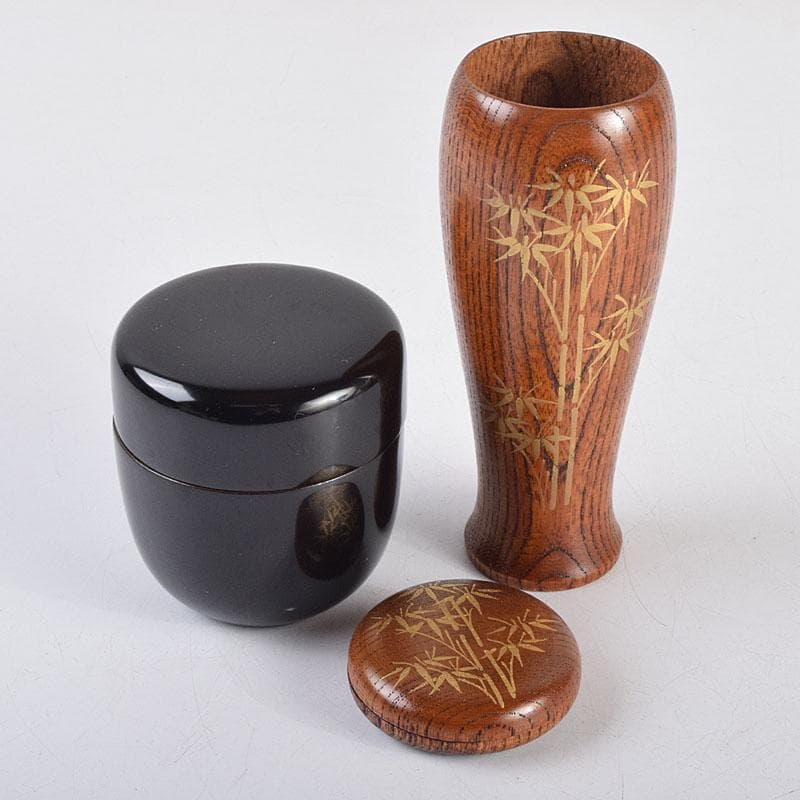 茶道具　桑茶箱　京焼　中村与平作　茶碗　棗　香合など　八点　一式　M　R9368