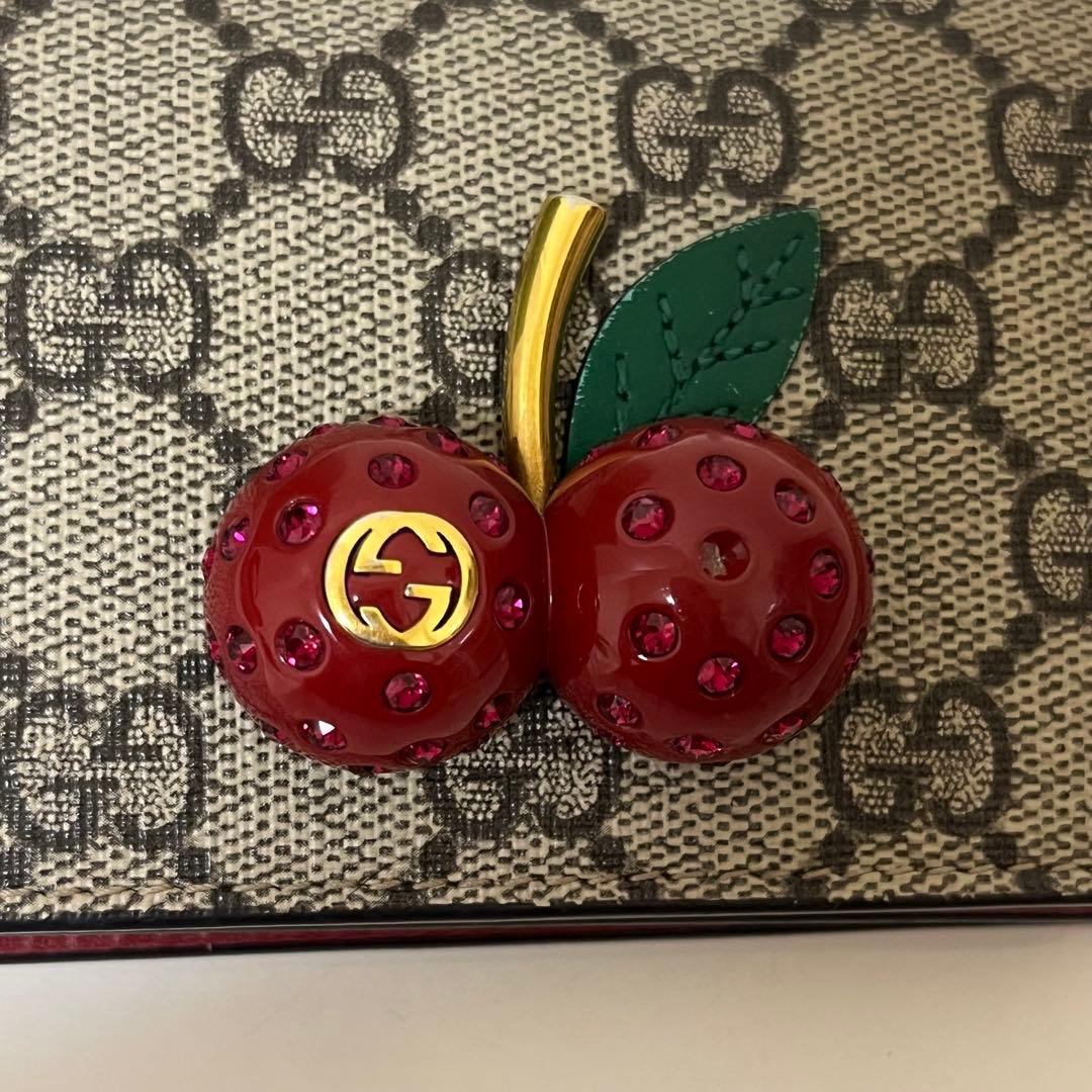 GUCCI グッチ GG柄 チェリー さくらんぼ 二つ折り財布 正規品