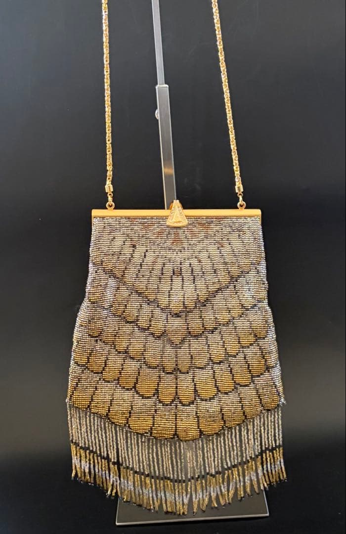 銀座◼︎白牡丹◼︎総ビーズバッグ 着物 謝恩会 冠婚葬祭 結婚式 パーティ 高級