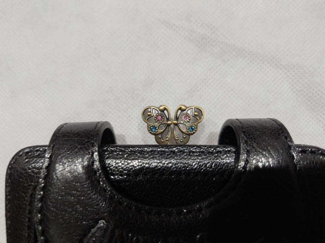 【美品】ANNA SUI アナスイ リディア 口金二つ折り財布 ブラック