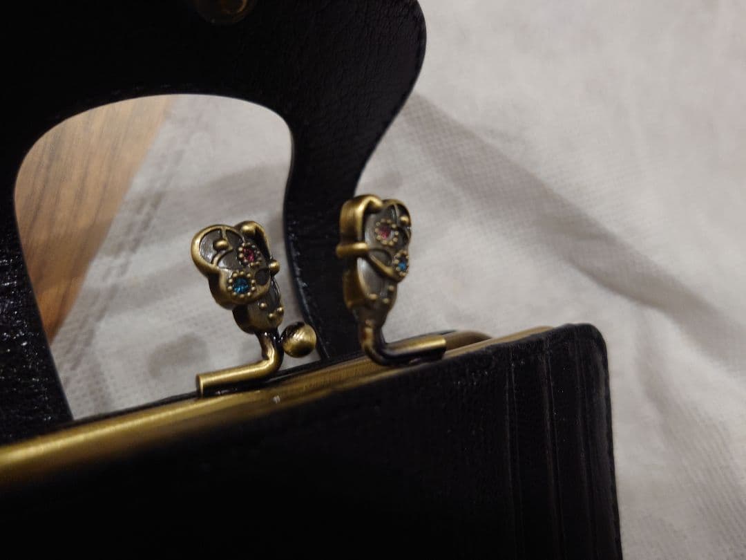 【美品】ANNA SUI アナスイ リディア 口金二つ折り財布 ブラック