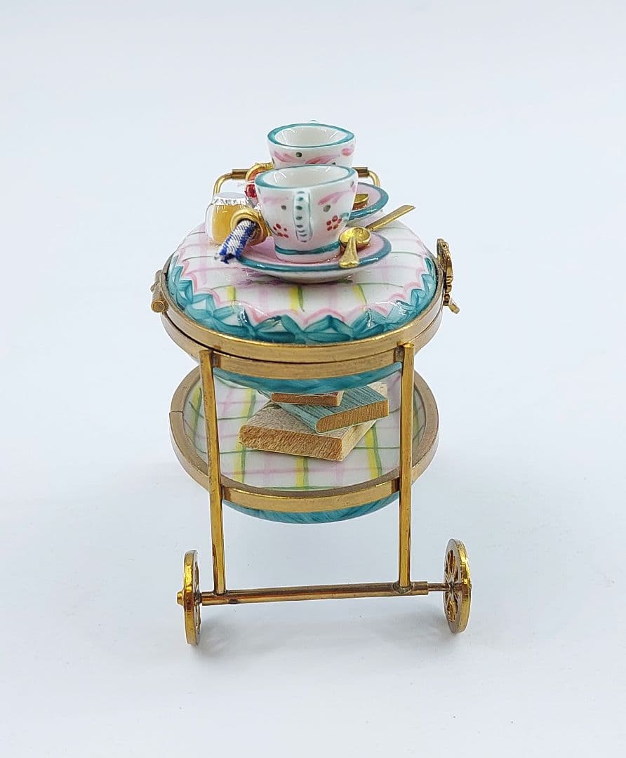 リモージュボックス 磁器 真鍮 ブレックファースト キッチンワゴン フランス