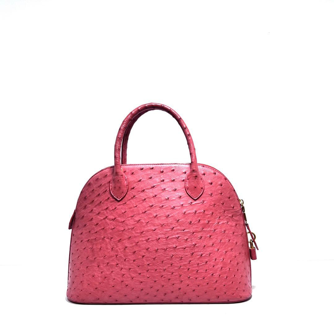 【美品】KWANPEN クワンペン/オーストリッチ/ゴールド金具/ハンドバッグ