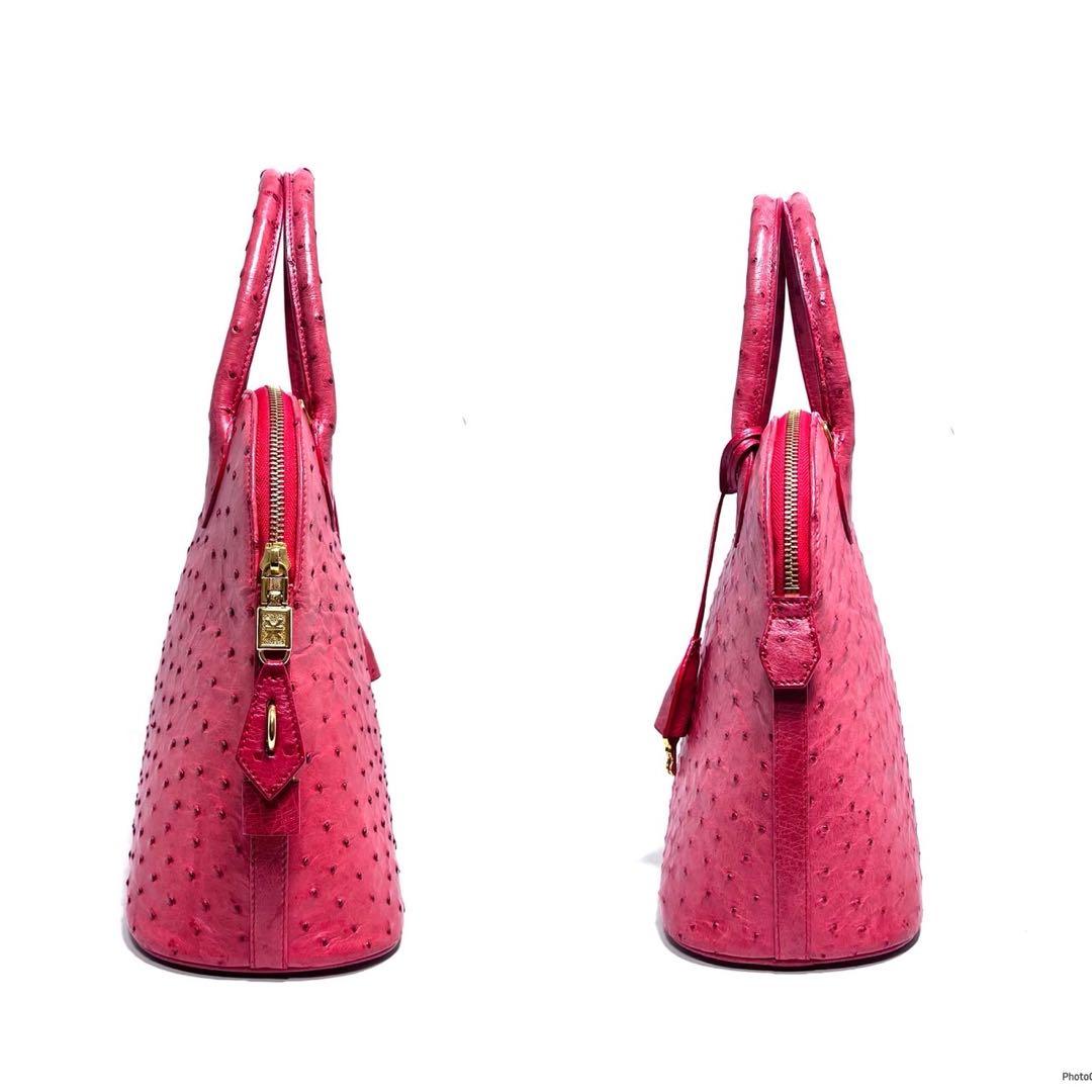 【美品】KWANPEN クワンペン/オーストリッチ/ゴールド金具/ハンドバッグ