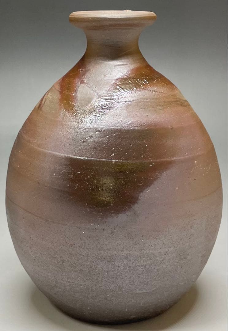 人間国宝　藤原雄　備前徳利　共箱　共布　栞　yy84