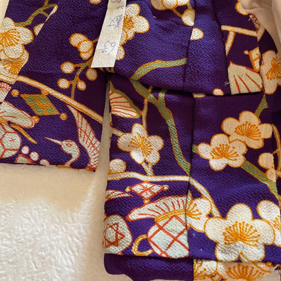 2409135 人形の着物　古布ちりめん　宝づくし　鶴