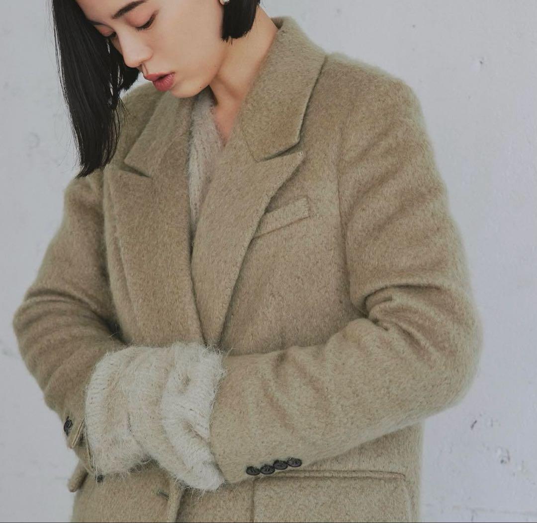 ミースロエ　シャギーダブルブレストジャケット　キャメル　サイズ0