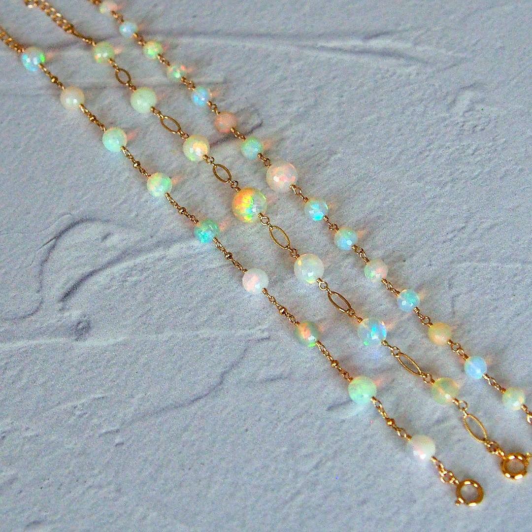 shilo様　AAA+ エチオピア産　プレシャスオパール　ブレスレット14kgf