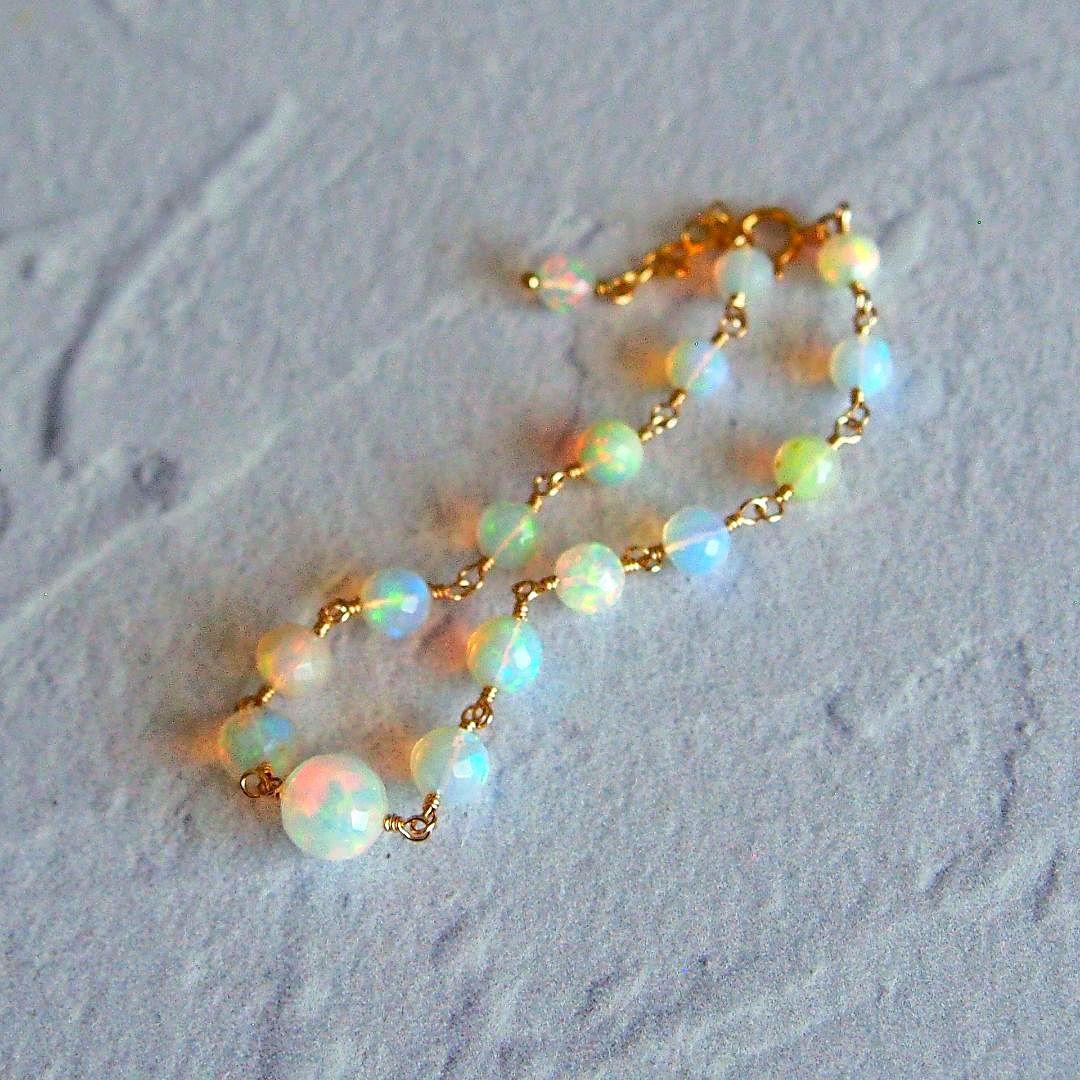 shilo様　AAA+ エチオピア産　プレシャスオパール　ブレスレット14kgf