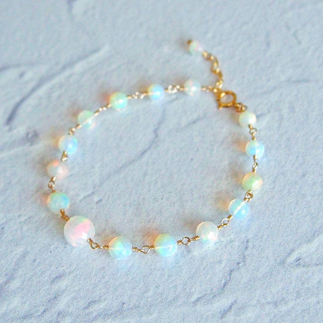 shilo様　AAA+ エチオピア産　プレシャスオパール　ブレスレット14kgf